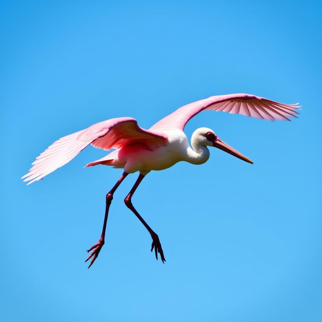 Roseate Spoonbill in Flight Photography