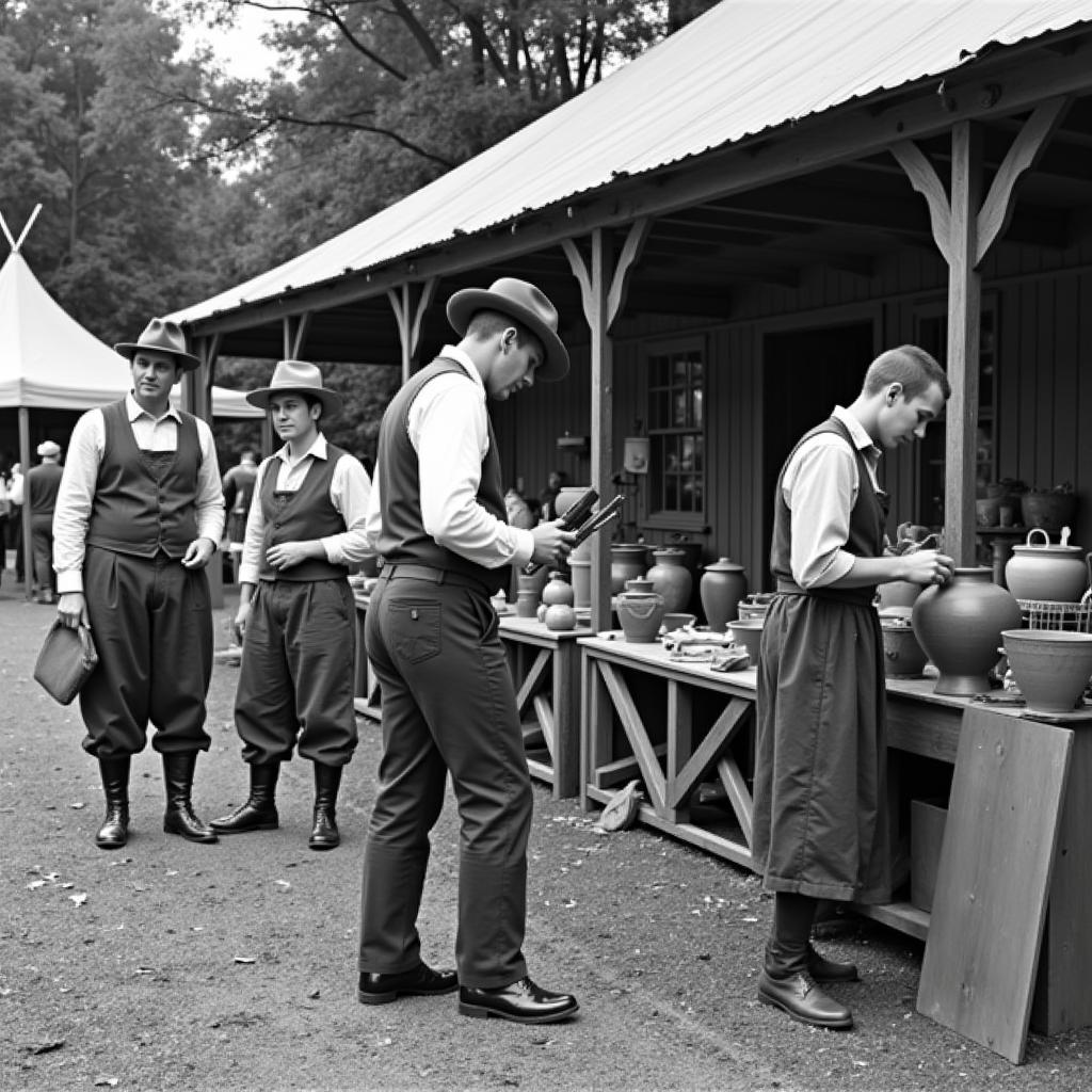 Roycroft artisans demonstrating their craft