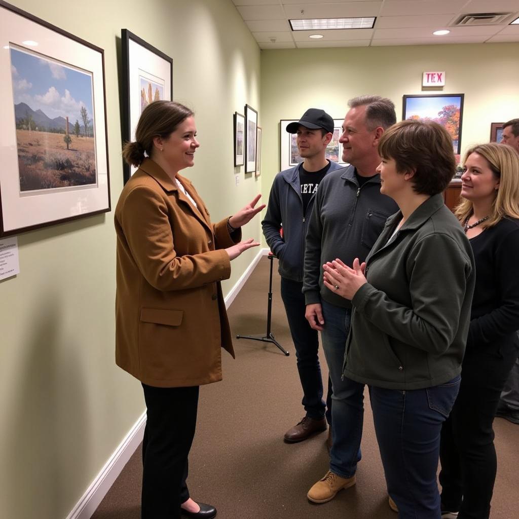 Artist Engaging with Visitors at Russellville Art Walk