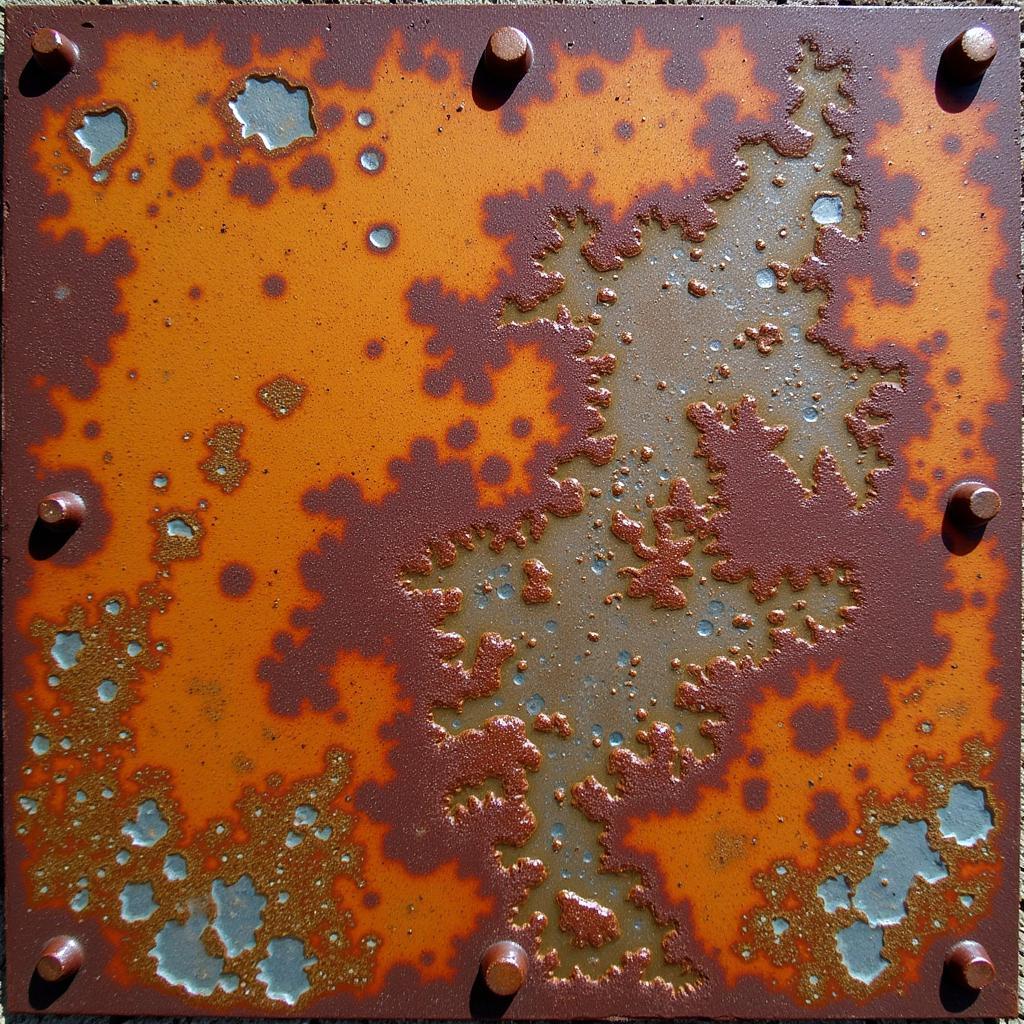 Abstract Art Using Rust on Metal