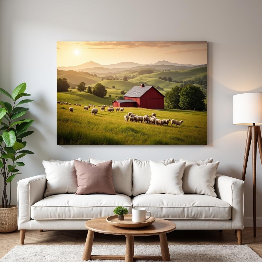 Rustic Farmhouse Living Room Canvas Art