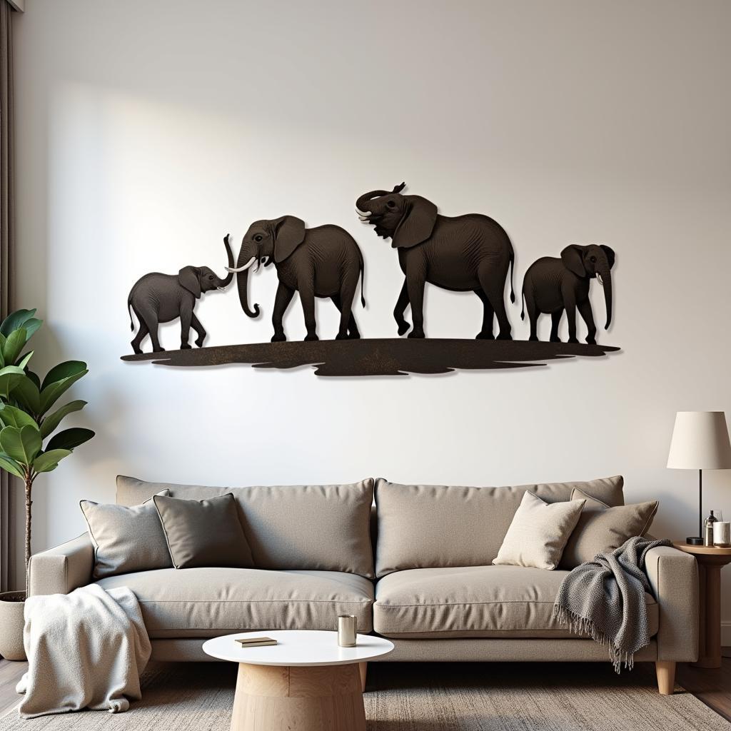 Safari Animal Metal Wall Art Living Room