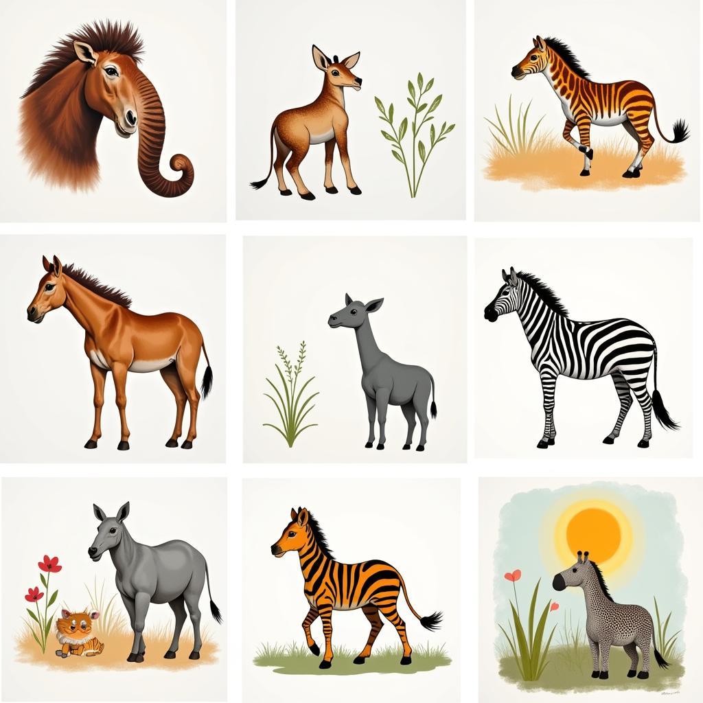 Safari Animal Wall Art Styles