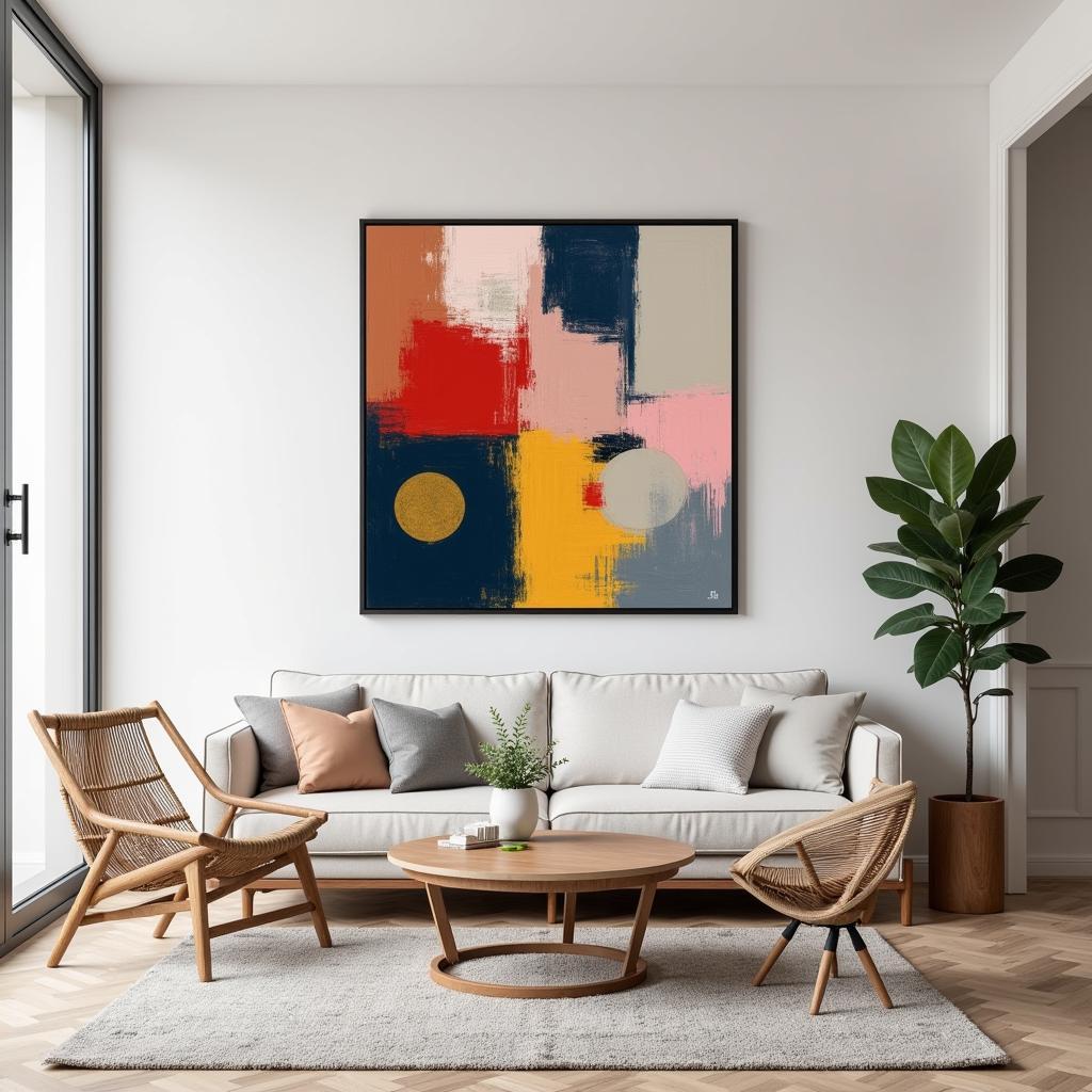 Sally Swatland canvas art displayed in a modern interior