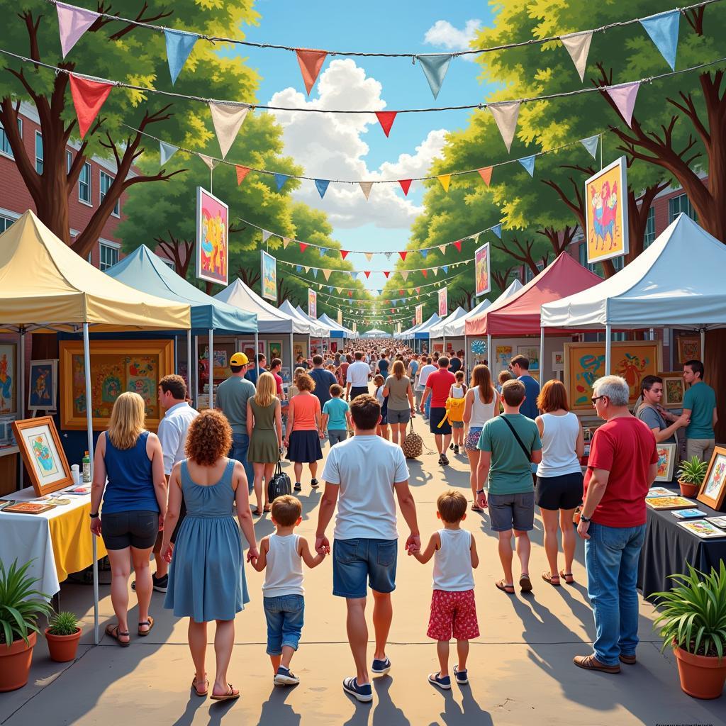 Crowds enjoying the San Anselmo Art & Wine Festival