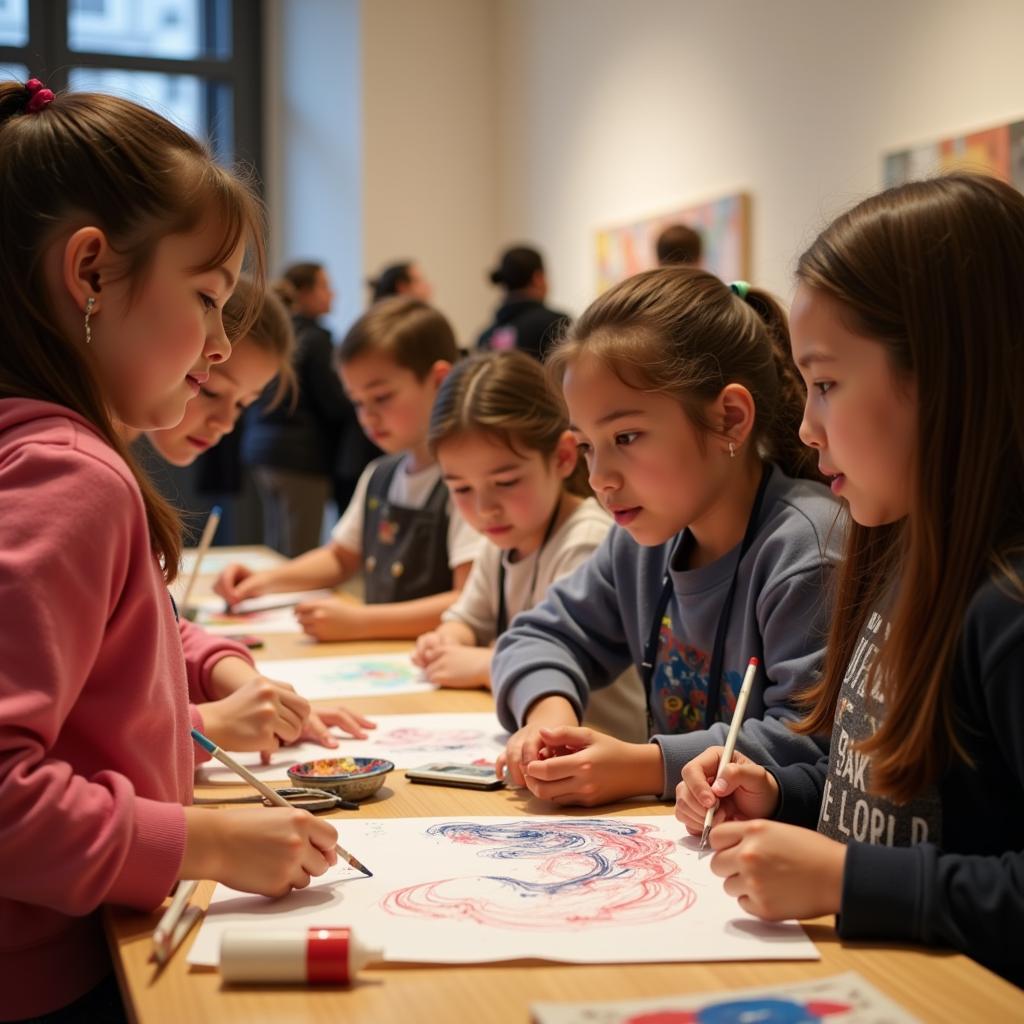 Students Participating in an Art Workshop at the Sarah Jesse Academy Museum