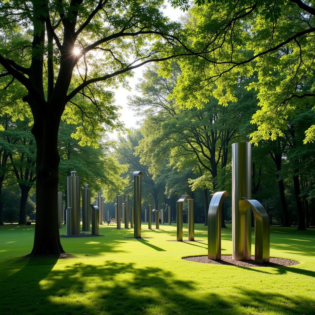 Modern Sculpture Exhibit in a Kent Park