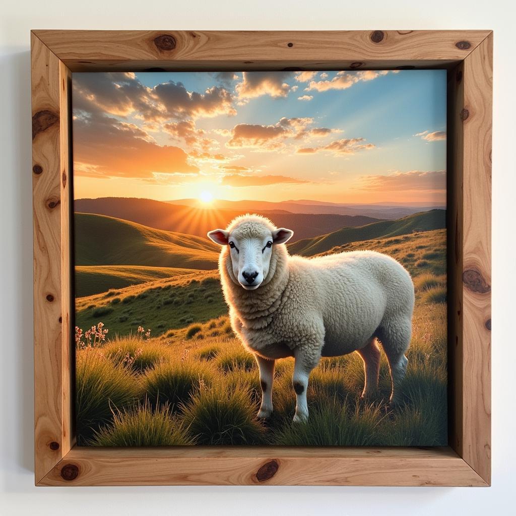 Sheep Canvas Art in Rustic Farmhouse Decor