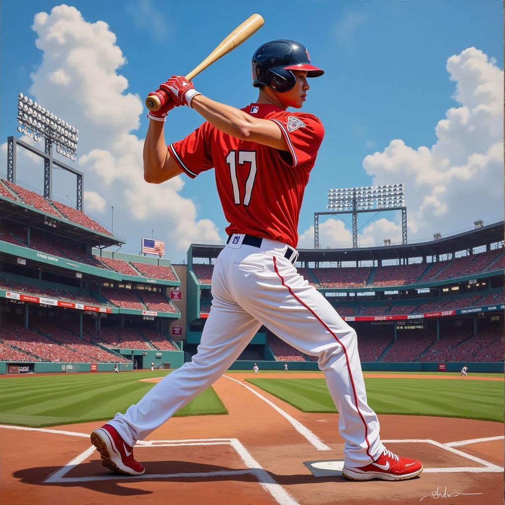 Shohei Ohtani Baseball Art Painting