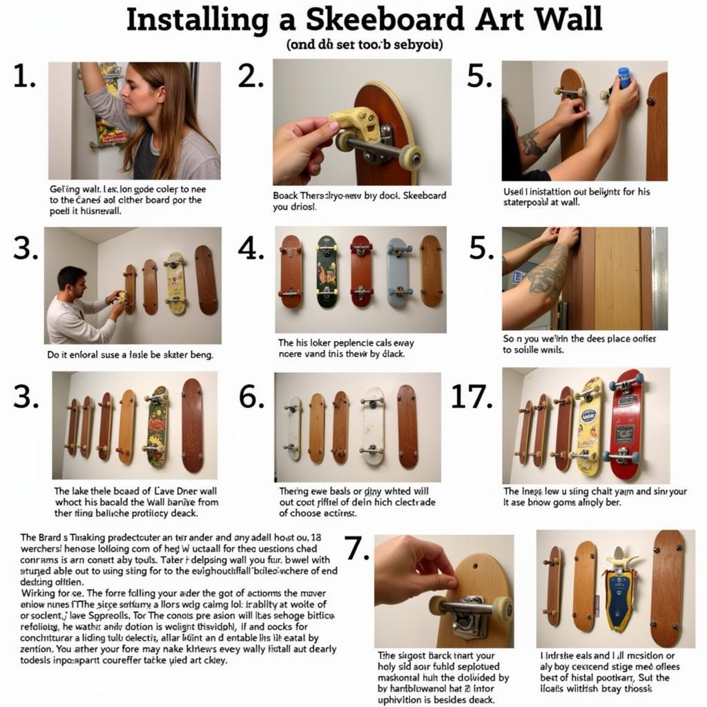 DIY Skateboard Art Wall Installation