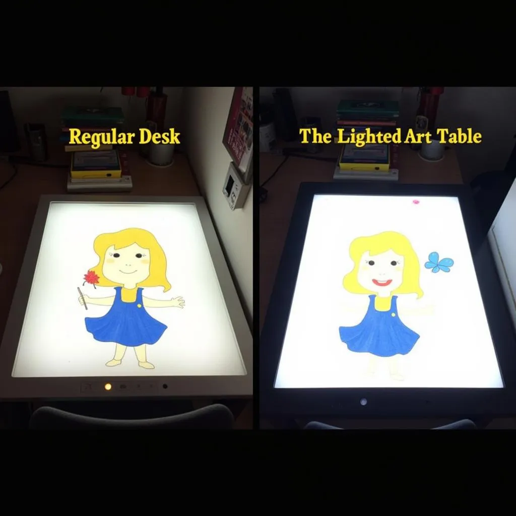 So Sánh Bàn Vẽ Thông Thường Và Lighted Art Table