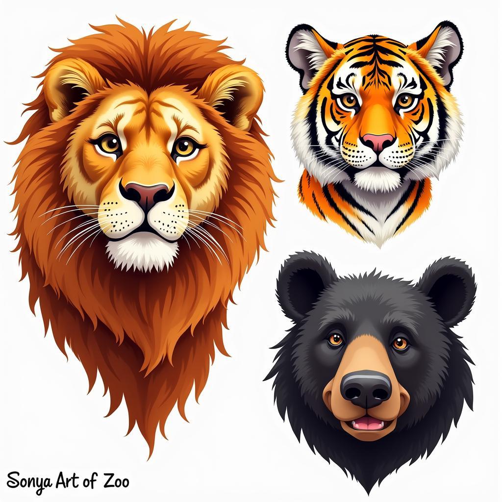 Animal portraits by Sonya Art of Zoo