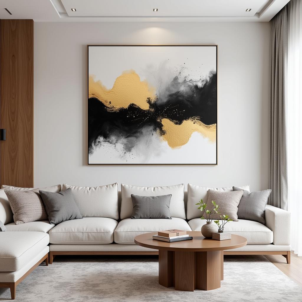 Sophisticated Wall Art in a Modern Living Room