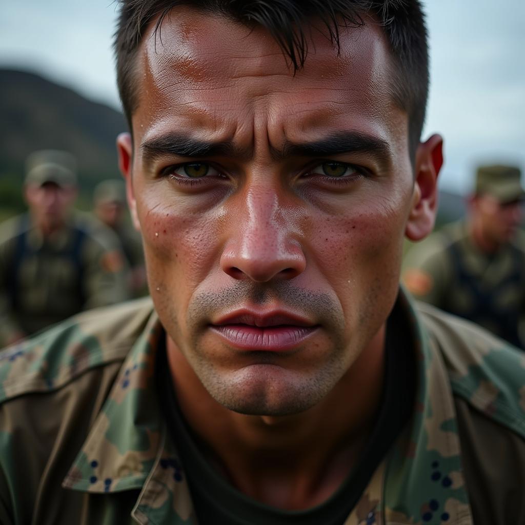 Portrait of a Soldier During Special Forces Training