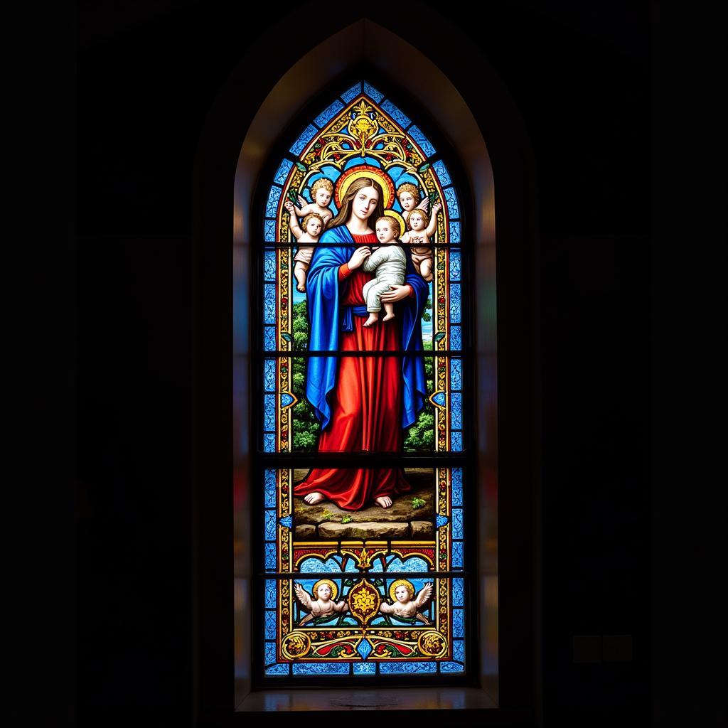 Stained Glass Mary and Jesus Window