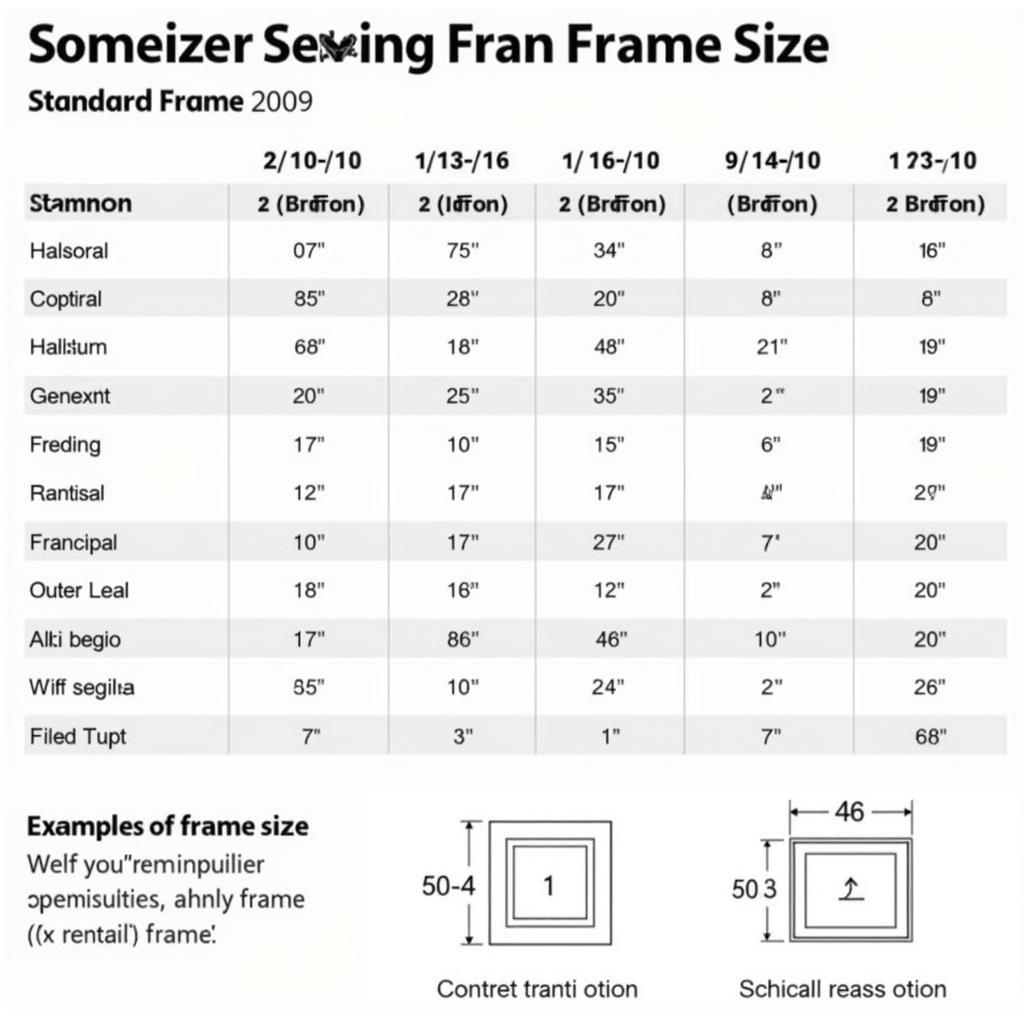 Standard Frame Sizes Chart for Wall Art