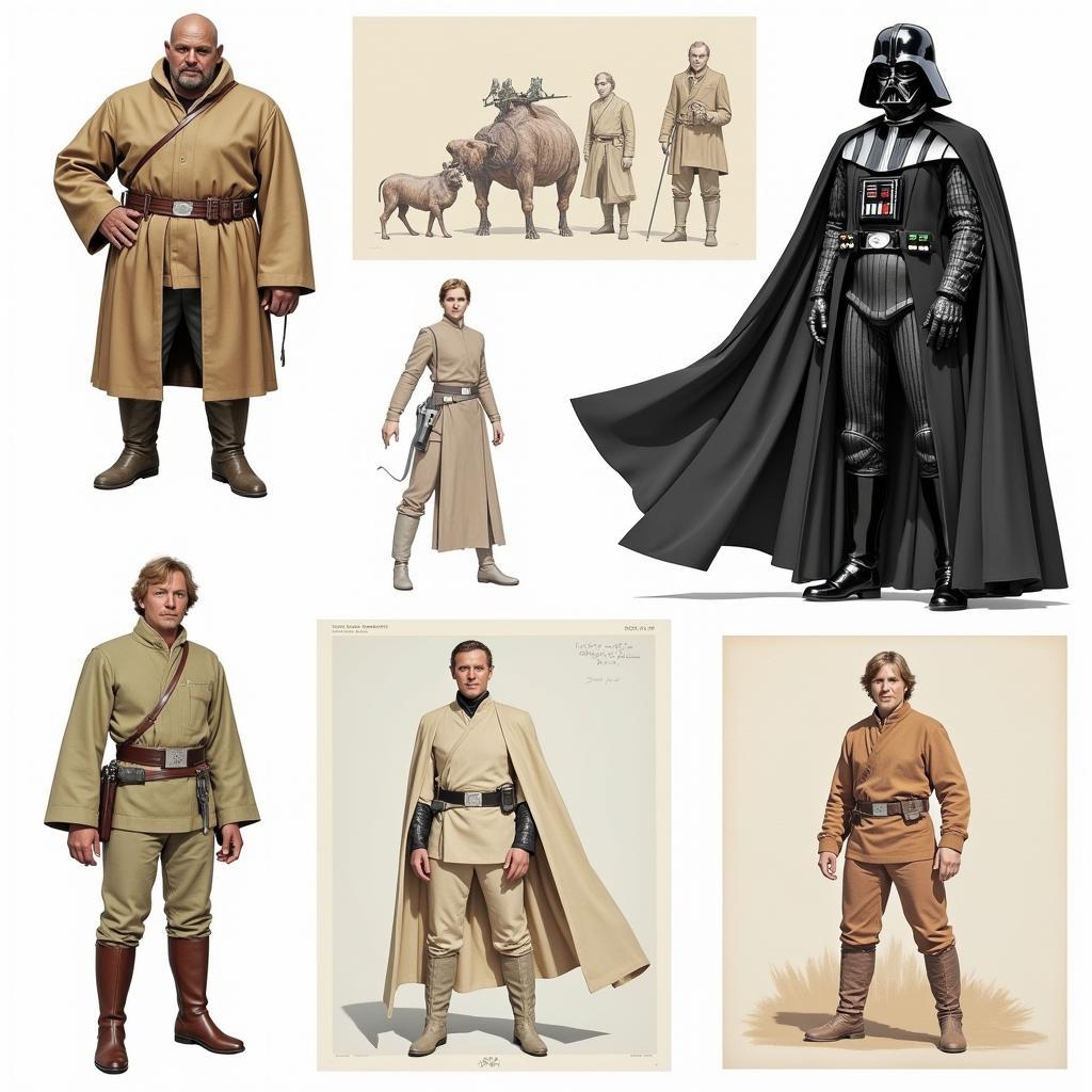 Original Star Wars Concept Art Showing Early Designs for Iconic Characters