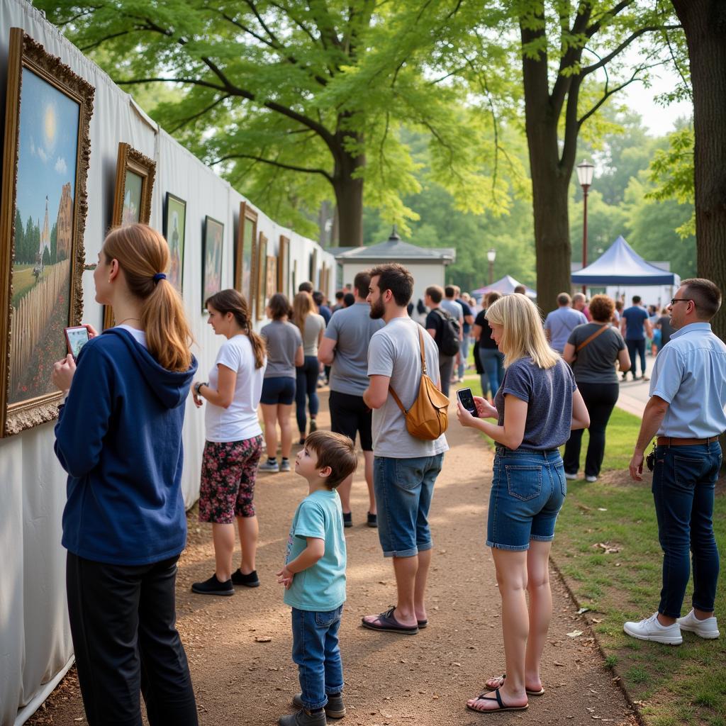 Visitors Admiring Art at Staunton Art in the Park