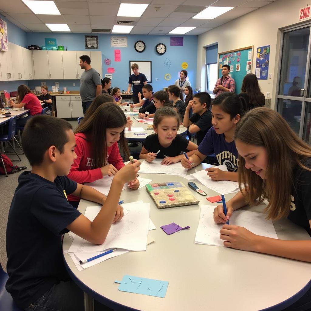 Students Engaged in an Art Game