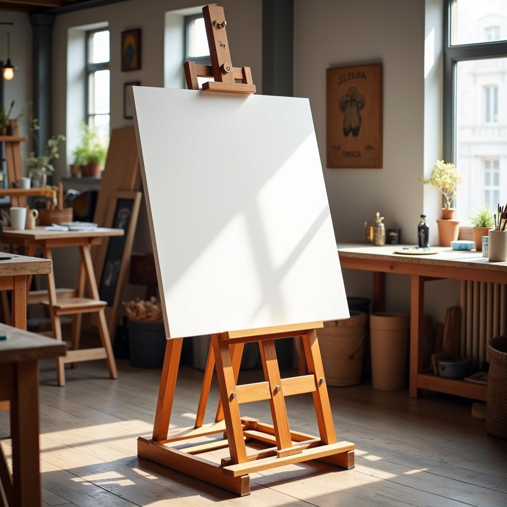 Studio Easel with a Large Canvas