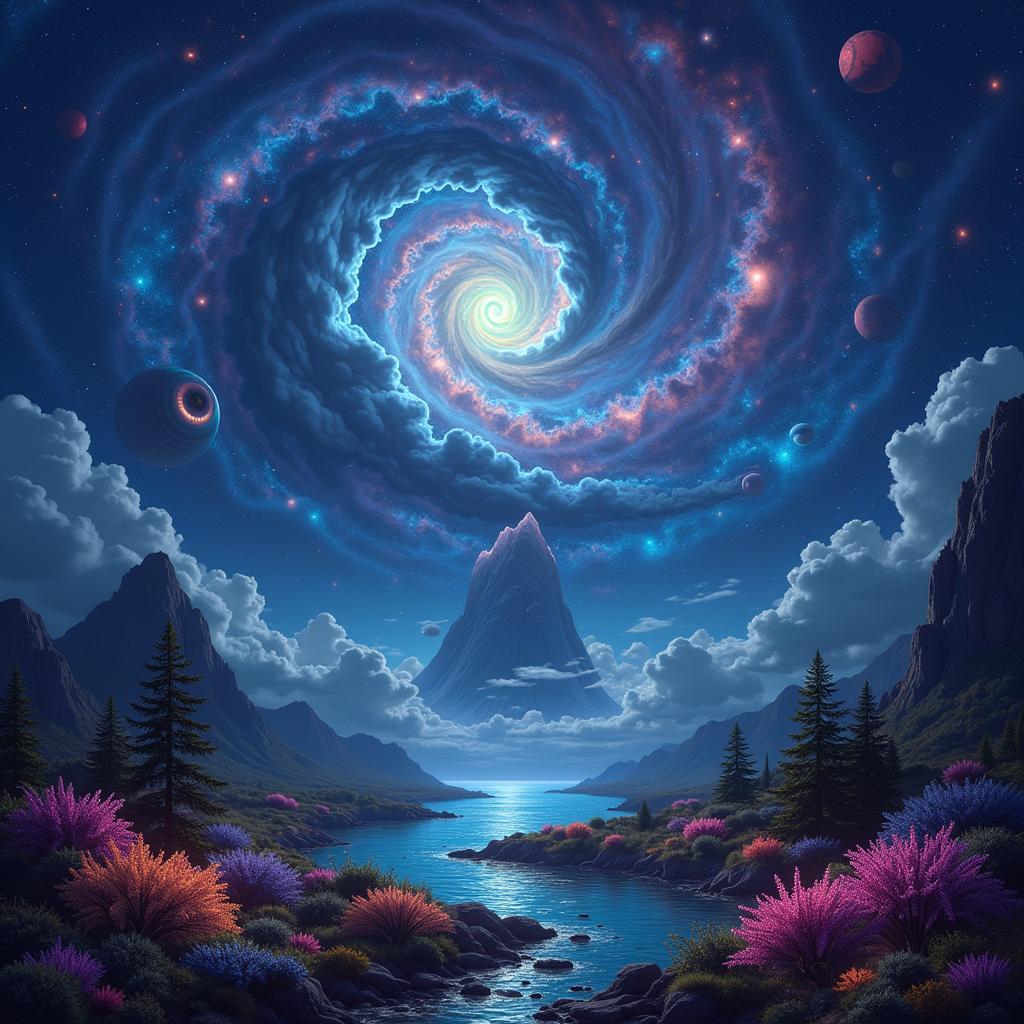 Surreal Space Art: A Dreamy Galaxy