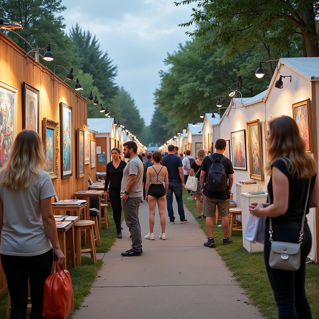 Suttons Bay Art Festival Attendees Browsing Artwork