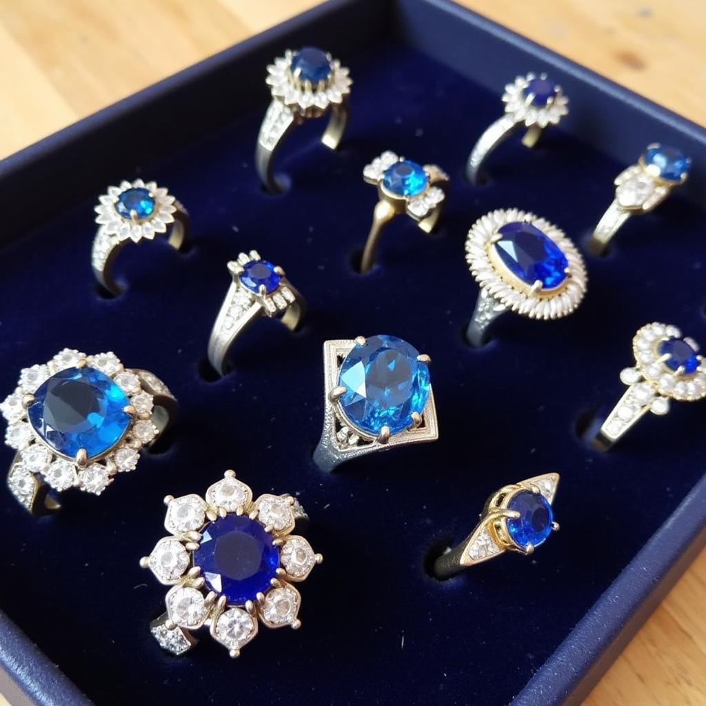 Bộ sưu tập nhẫn sapphire cổ xưa phong cách Art Deco