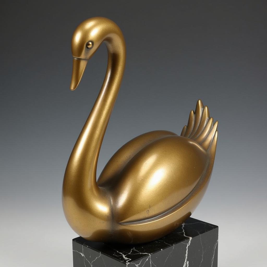 Swan Art Deco Sculpture