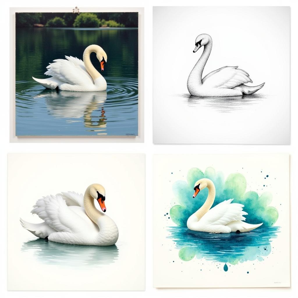 Swan Art Print Styles