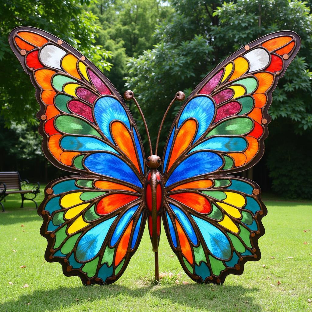 Tác phẩm large butterfly art ngoài trời