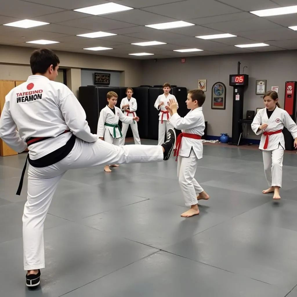 Taekwondo practice in Burleson, TX