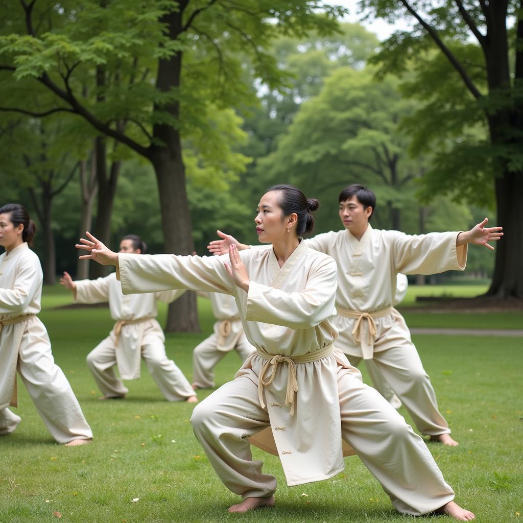 Tai Chi Practitioners in the Park