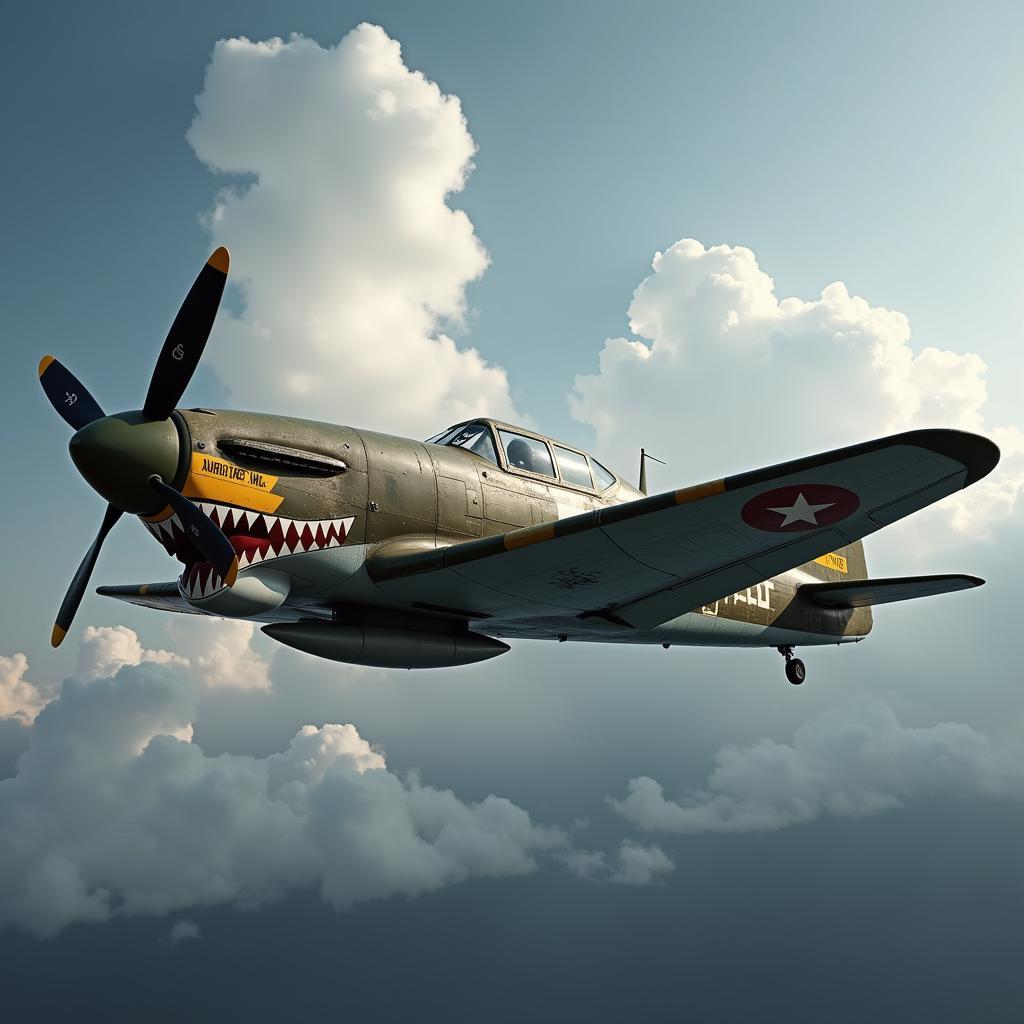 Mô hình 3D chi tiết của P40 Warhawk