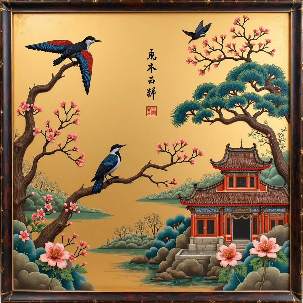 Tấm panel chinoiserie mang phong cách cổ điển