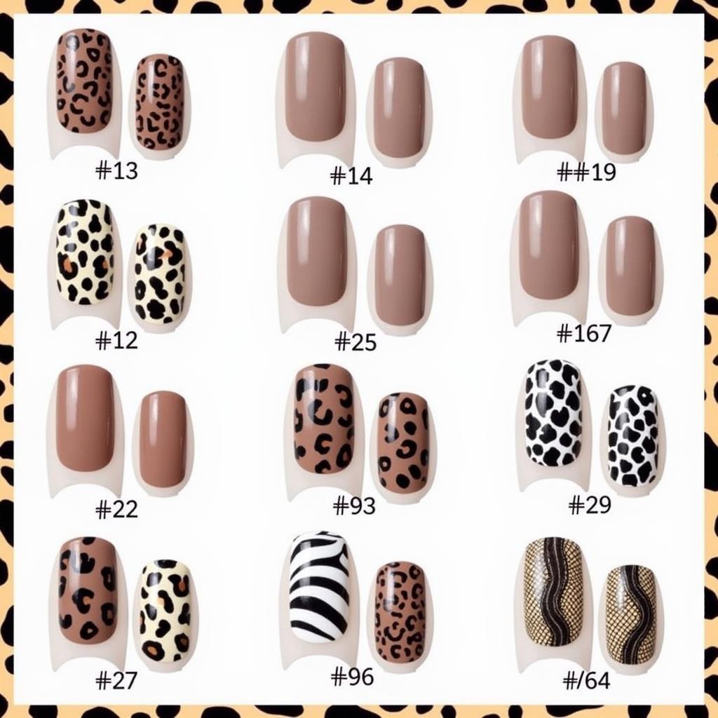 Taupe Animal Print Nail Designs