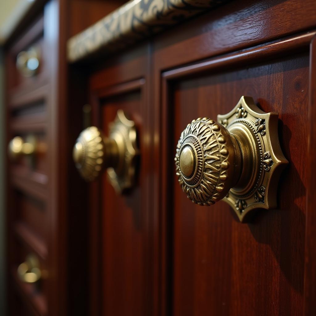 Art Deco brass kitchen cabinet pulls