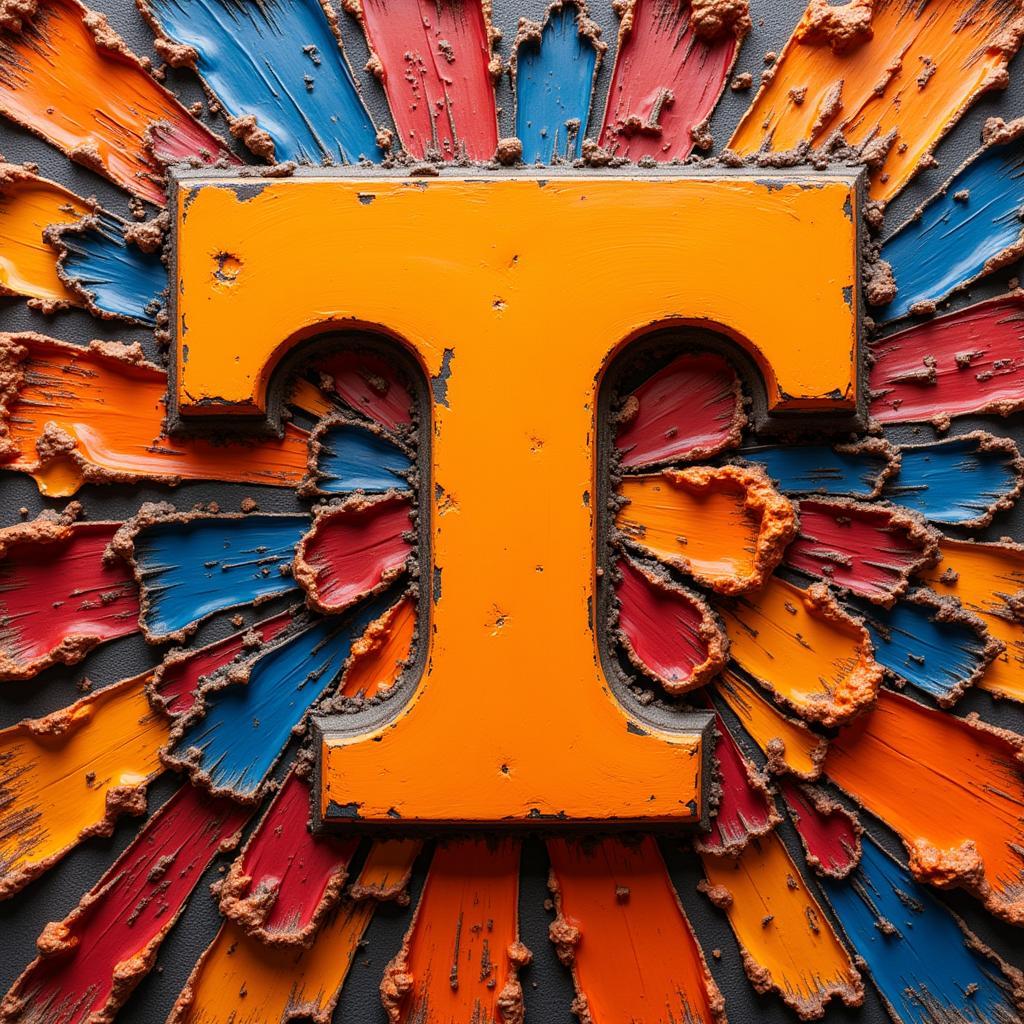 Tennessee Vols Abstract Art with Power T