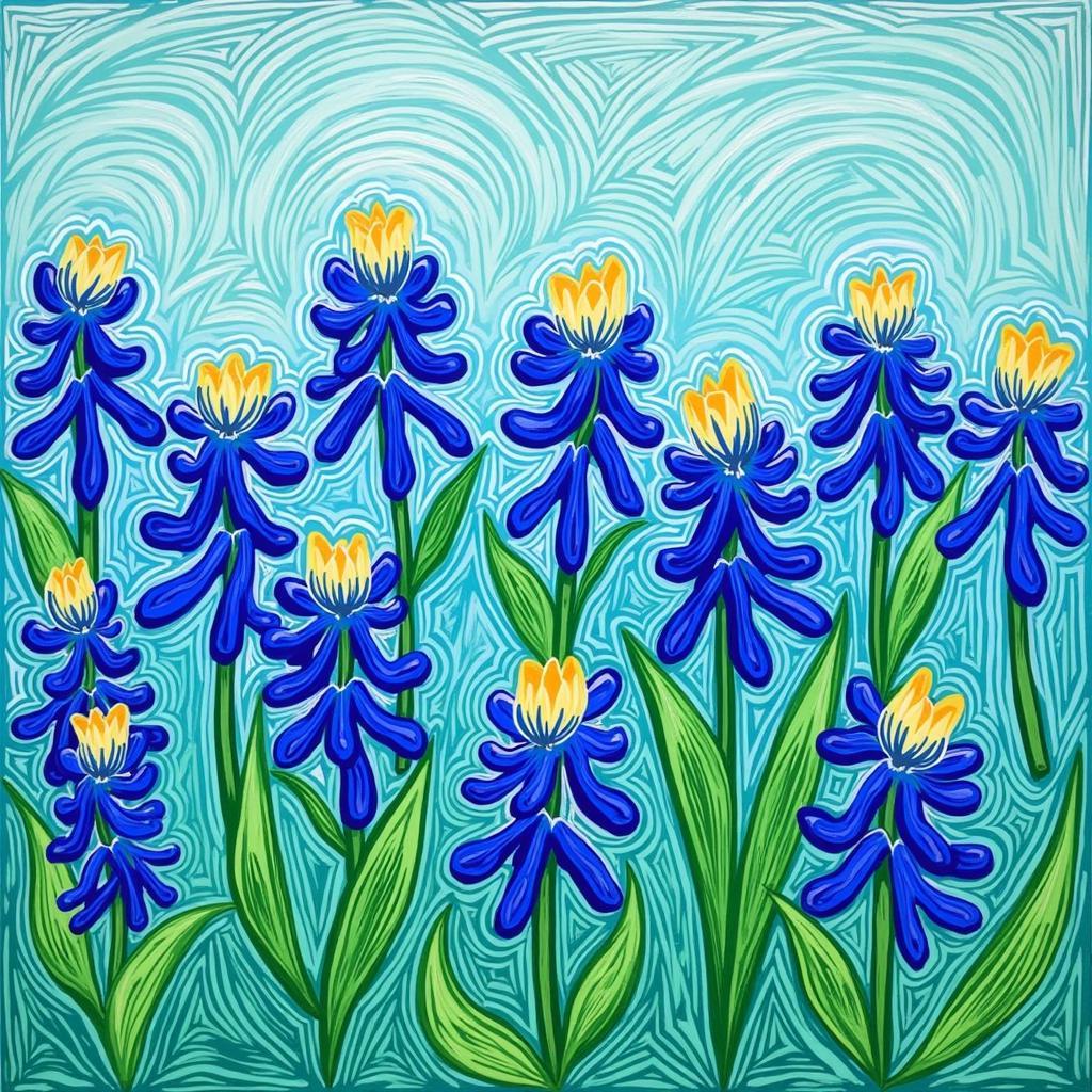 Texas Bluebonnets Abstract Art