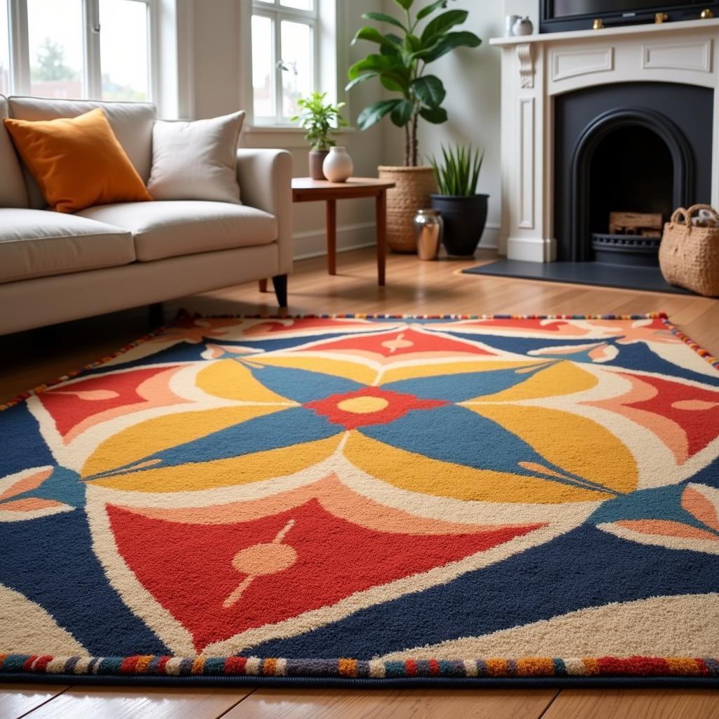 Art Deco rug in living room