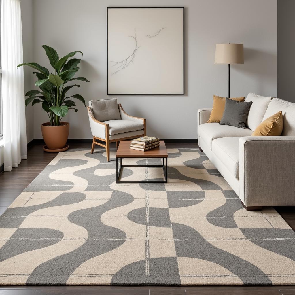 Modern Art Deco Tile Rug