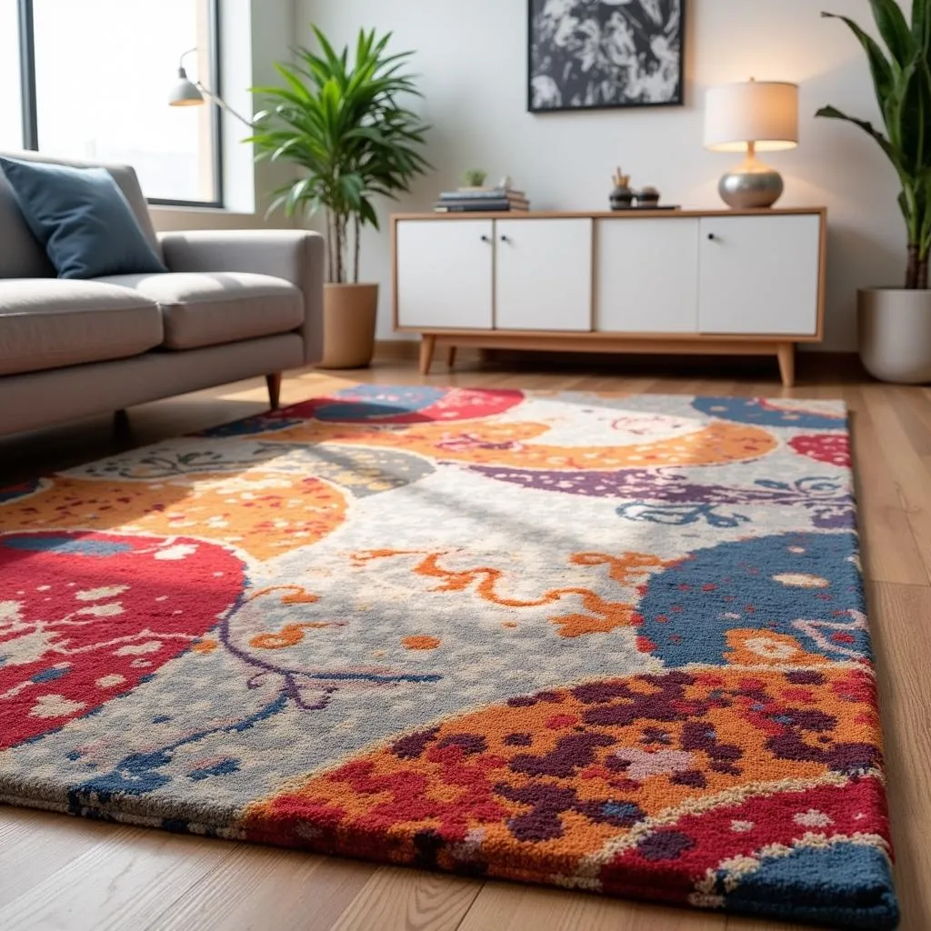 Thảm trải sàn area rug art hiện đại