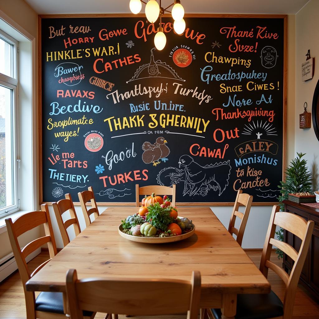 Thanksgiving Chalkboard Art with Funny Turkey Puns