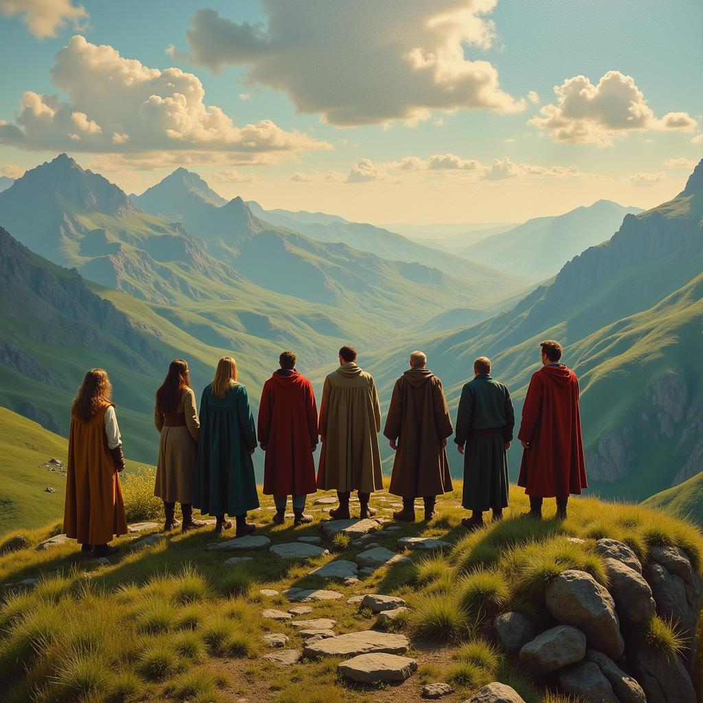 The Fellowship of the Ring art in painting style