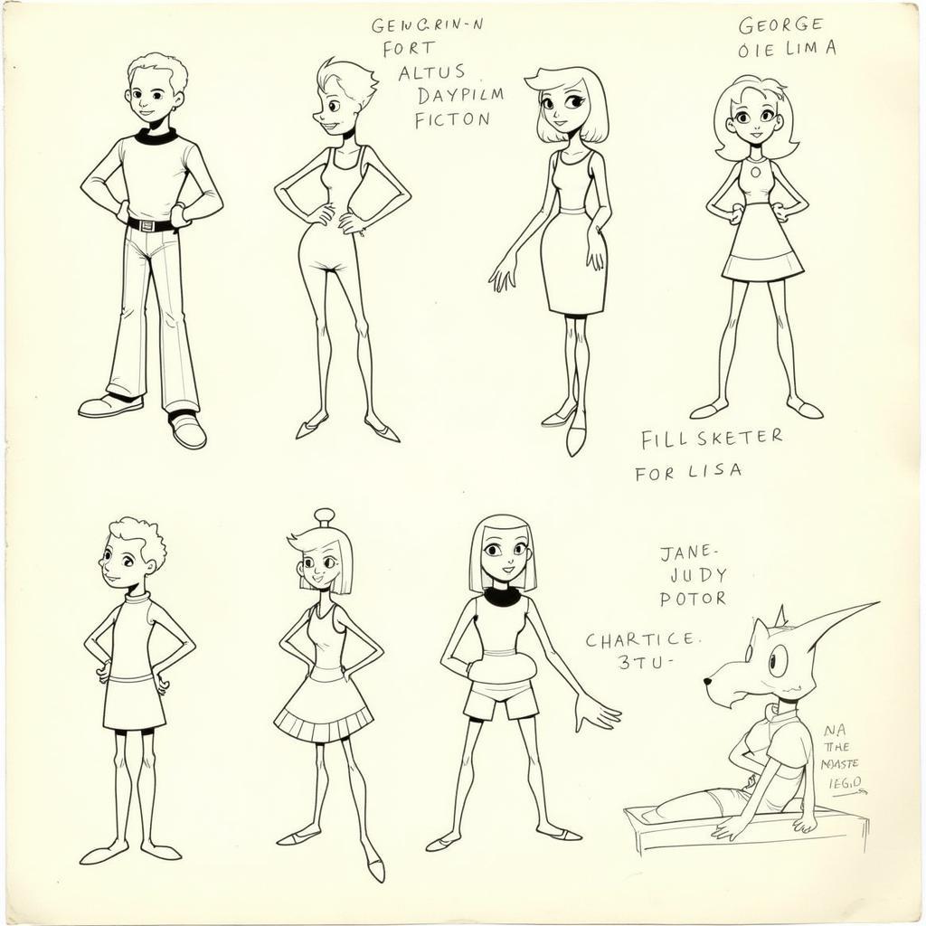 Early character sketches for The Jetsons