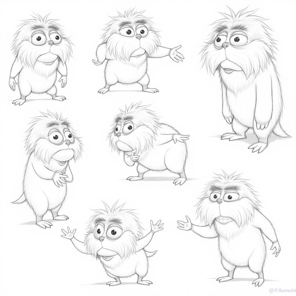 Early Character Sketches of The Lorax