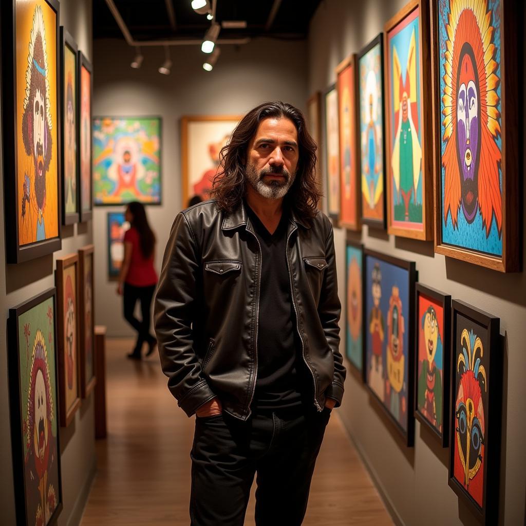 Tico Torres at his art exhibition