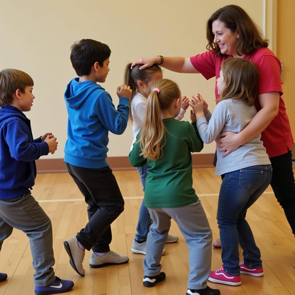 Children learning self-defense techniques at Tiger Rock Katy