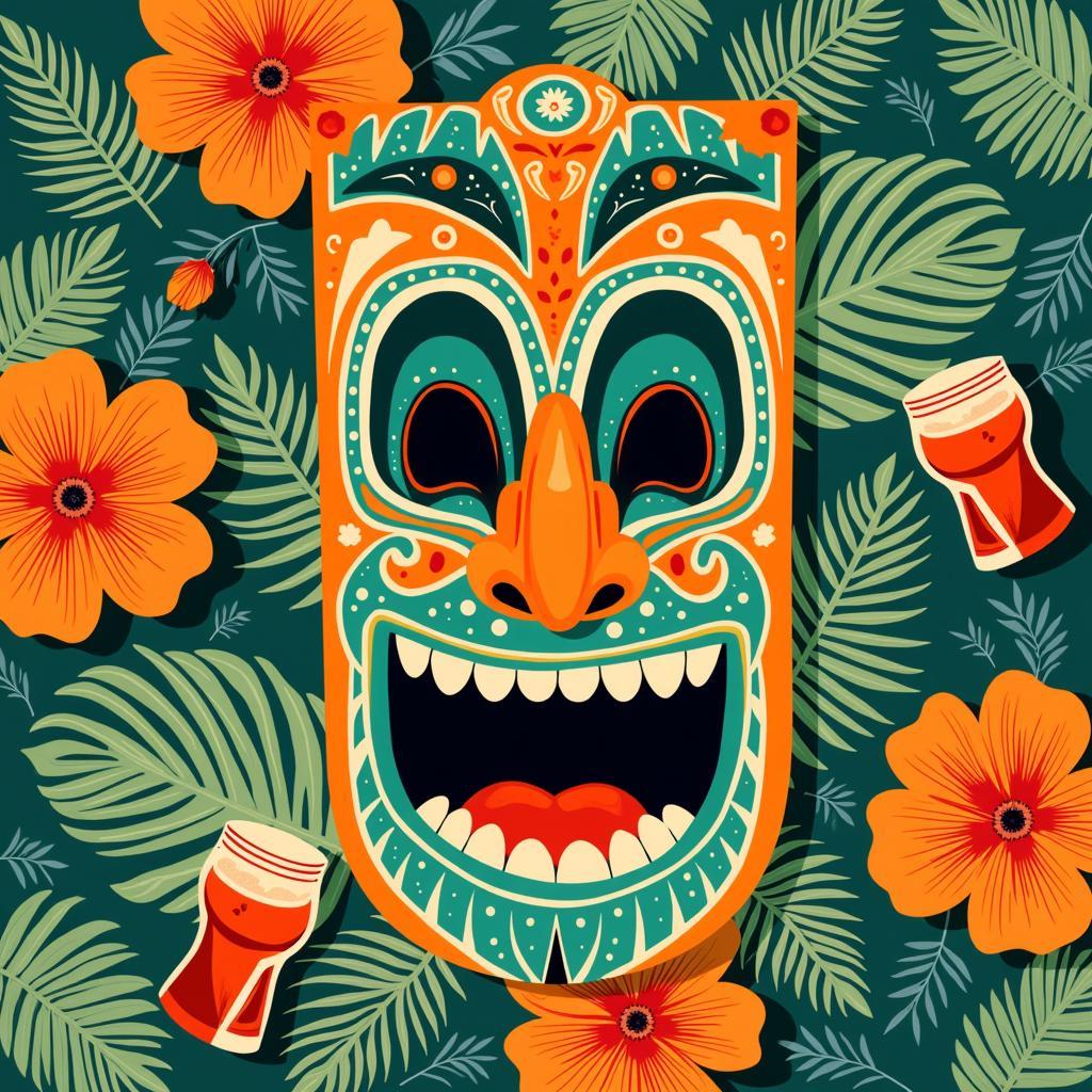 Tiki Poster Design Elements