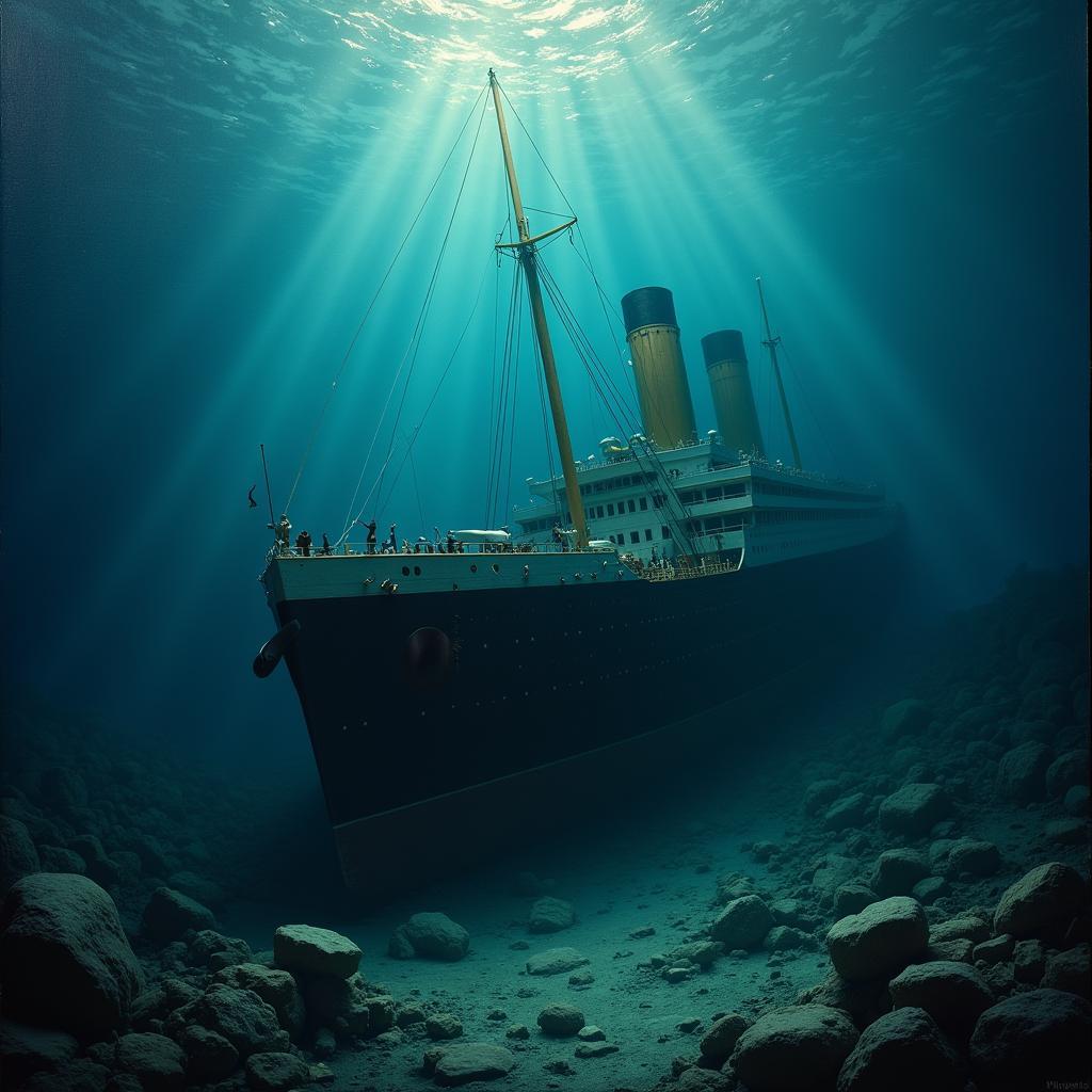 Titanic Wall Art: Underwater Painting