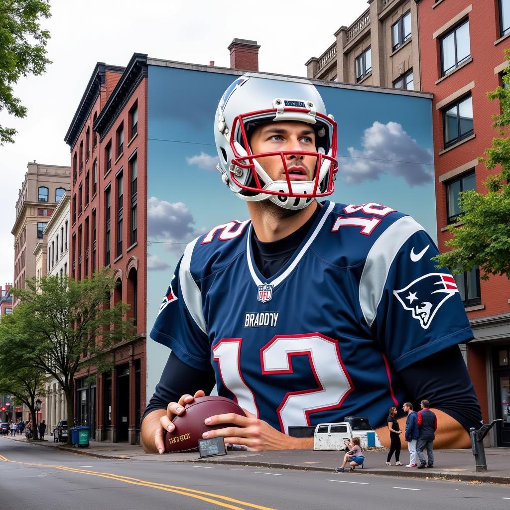 Bức tranh tường nghệ thuật đường phố Tom Brady